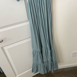 Teal peasant maxi